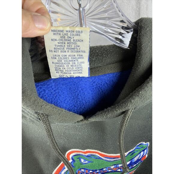 Florida Gators Hoodie Mens M NCAA By KA Black Blue Oversized Embroidered Logo - Picture 10 of 10